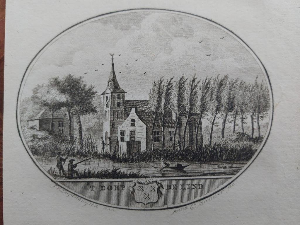 55 / De Lind Zwijndrechtse Waard - Gravure uit 1793 Oleffen, Ophalen of Verzenden