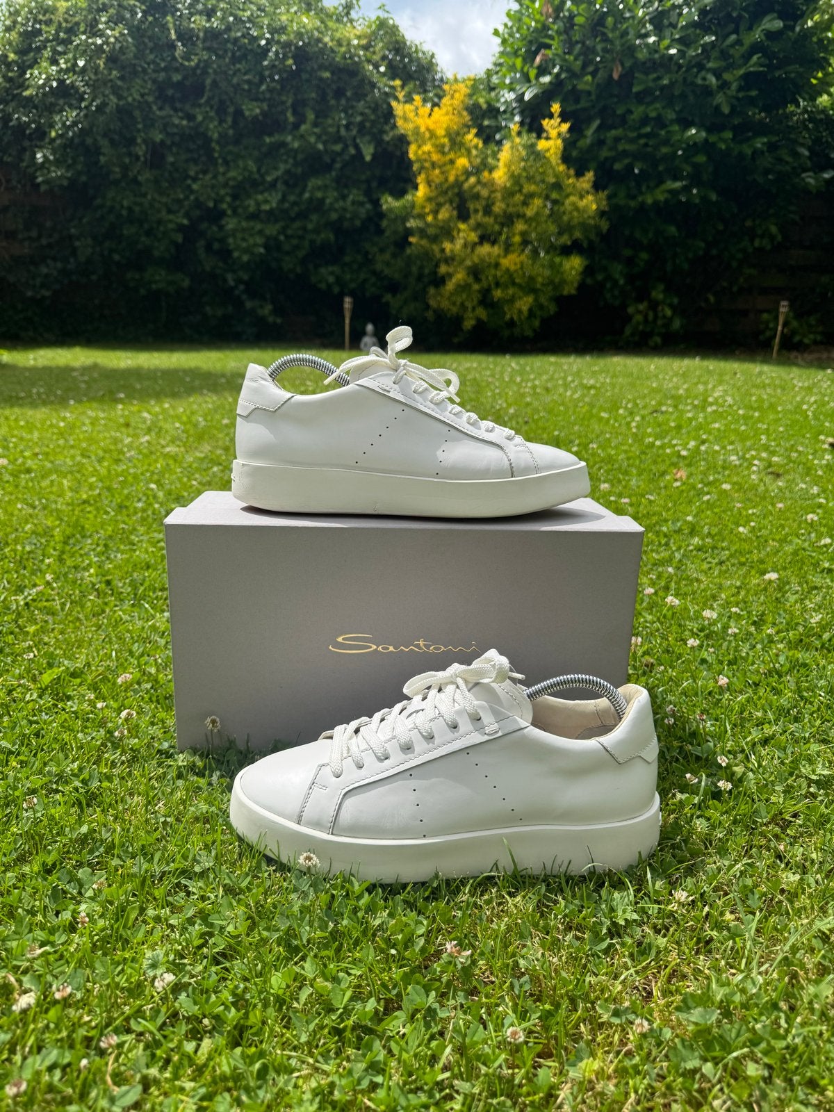 Santoni Witte Sneakers - UK 7 / EU 41, Ophalen of Verzenden, Gedragen, Wit, Sneakers of Gympen
