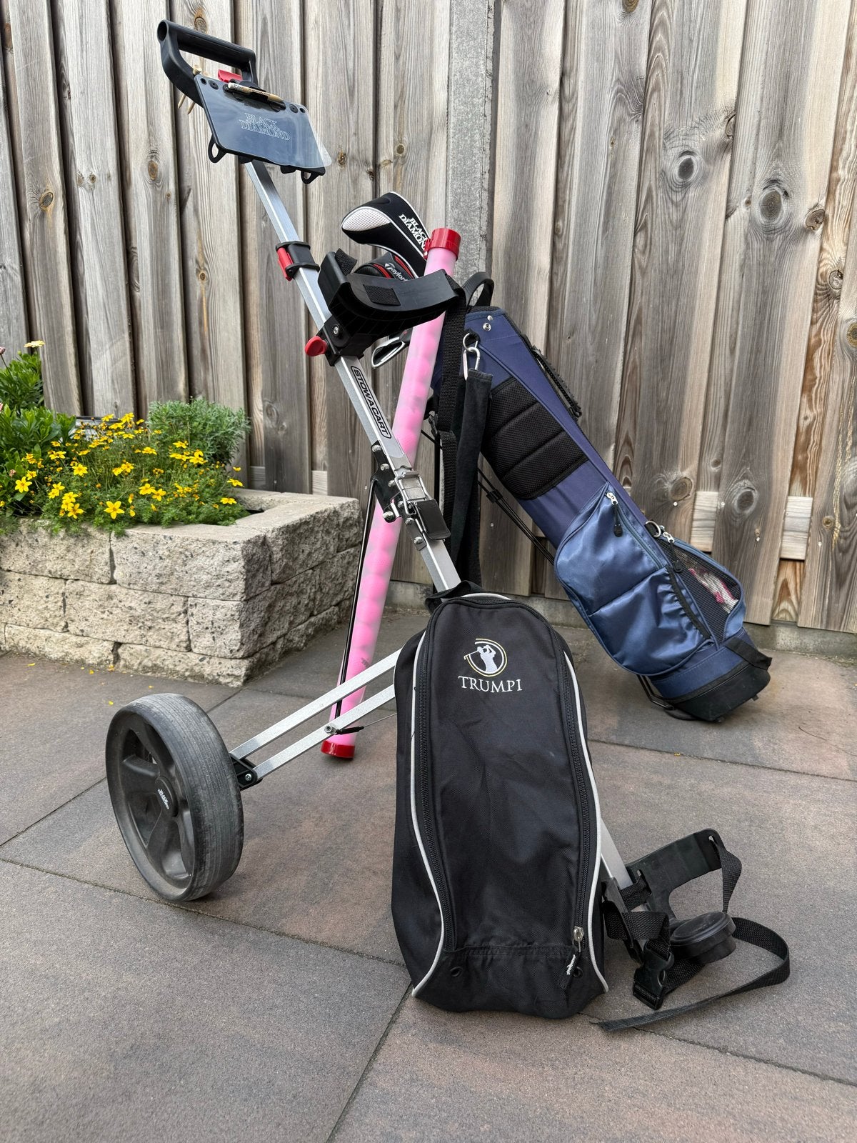 Golfset voor dames: tas, trolley, clubs en ballen, Ophalen, Gebruikt, Set, Overige merken