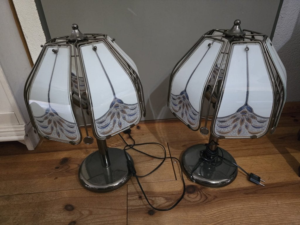 Prachtige Vintage Hollywood Regency Tafellampen, Gebruikt, Overige merken, Vintage, Met schakelaar