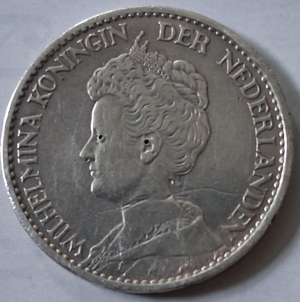 Zilveren    gulden    1914, Ophalen of Verzenden, Koningin Wilhelmina, 1 gulden, Zilver