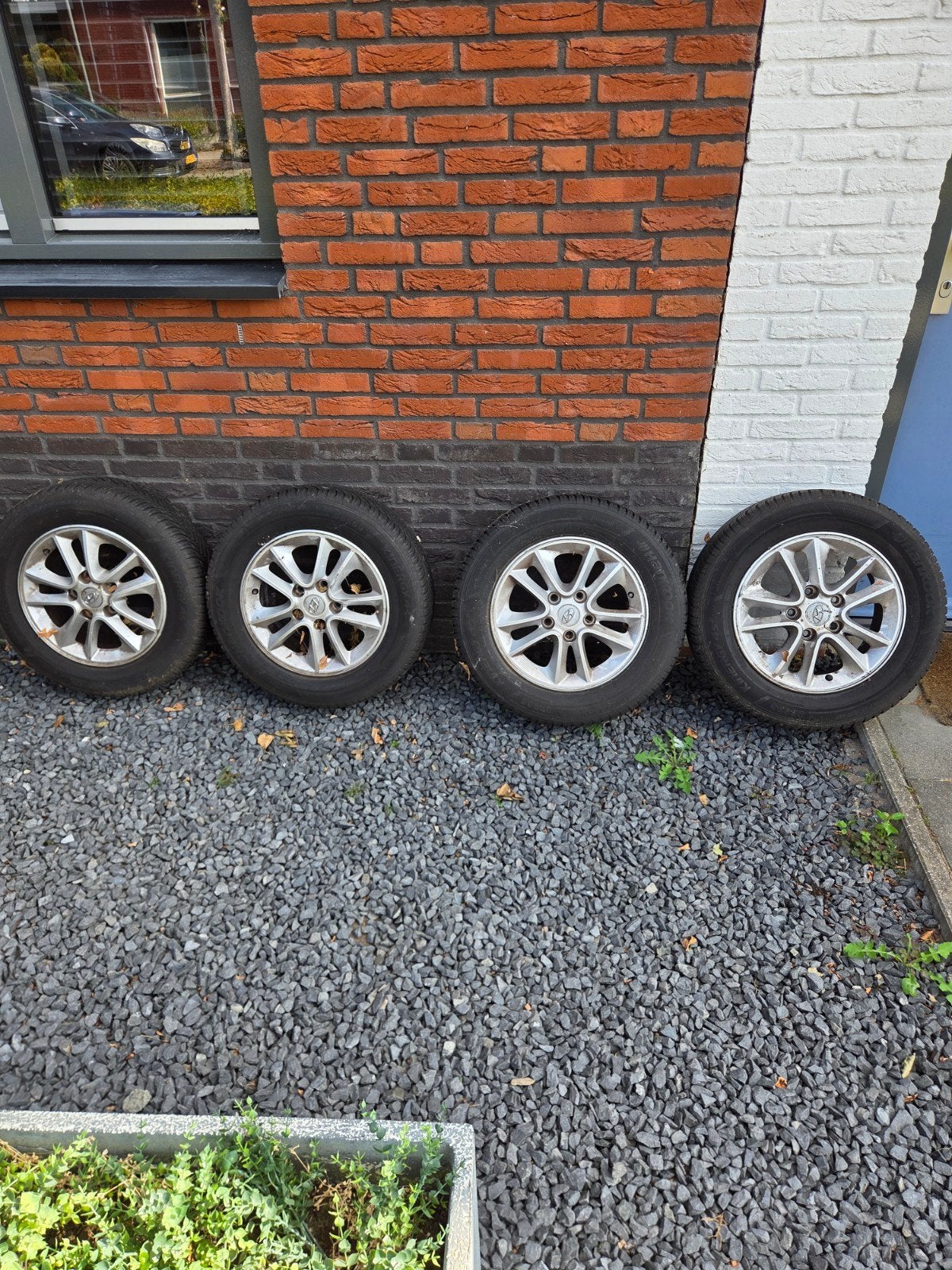 Hankook Kinergy 4S2 All Season banden met velgen 195/65R15, Ophalen, Gebruikt, 15 inch, Banden en Velgen