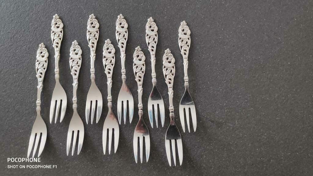 10 gebak/cake vorkjes PAUW, G. Nilsson, GN Gero 90, 1927-'57, Ophalen of Verzenden
