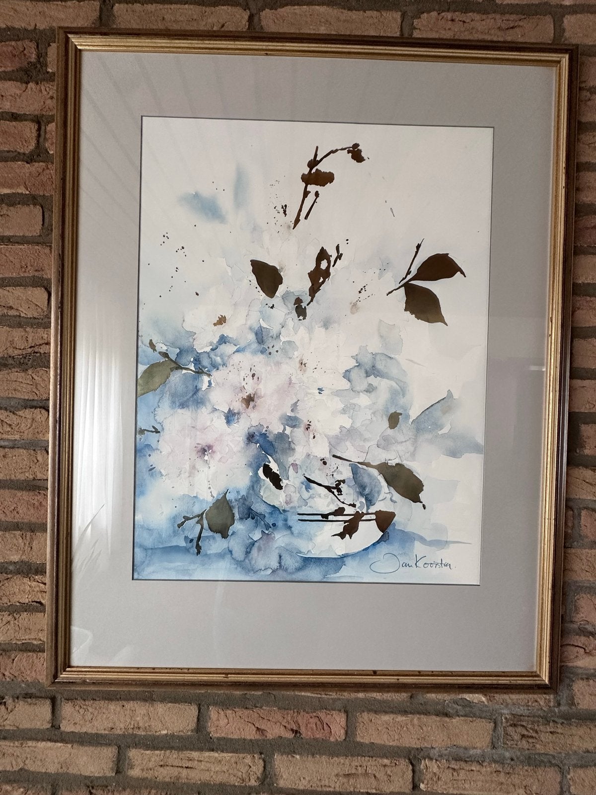 Aquarel Jan Kooistra - Bloemen, Bloemen, Realistisch, Ophalen of Verzenden, Gesigneerd