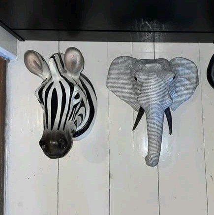 2 dierenkoppen voor aan de muur !, Ophalen of Verzenden, Gebruikt, 180 cm of meer
