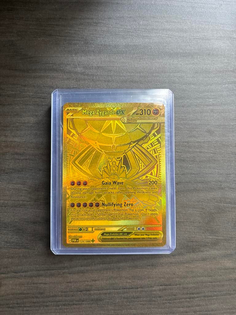 Mega Zygarde EX Gouden Pokémon Kaart - (perfecte conditie), Ophalen of Verzenden, Nieuw, Losse kaart, Foil