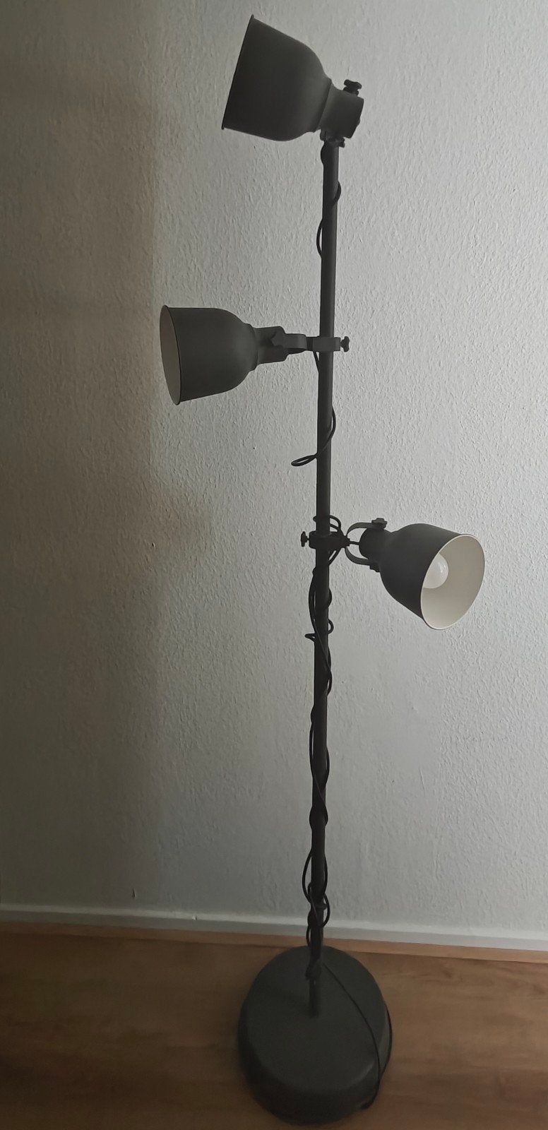 Twee lampen: zwarte vloerlamp en zilveren booglamp, Ophalen