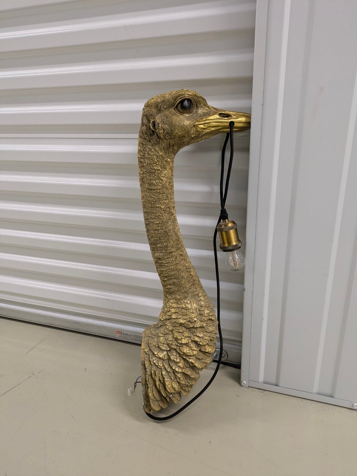 Goudkleurige Struisvogel Muurlamp - 68 cm, Ophalen, Gebruikt, Modern, Eclectisch, Statement