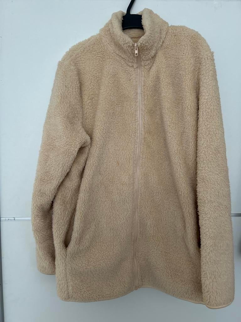 Comfortabel beige teddy fleece vest met rits, Ophalen of Verzenden, Zo goed als nieuw, Beige