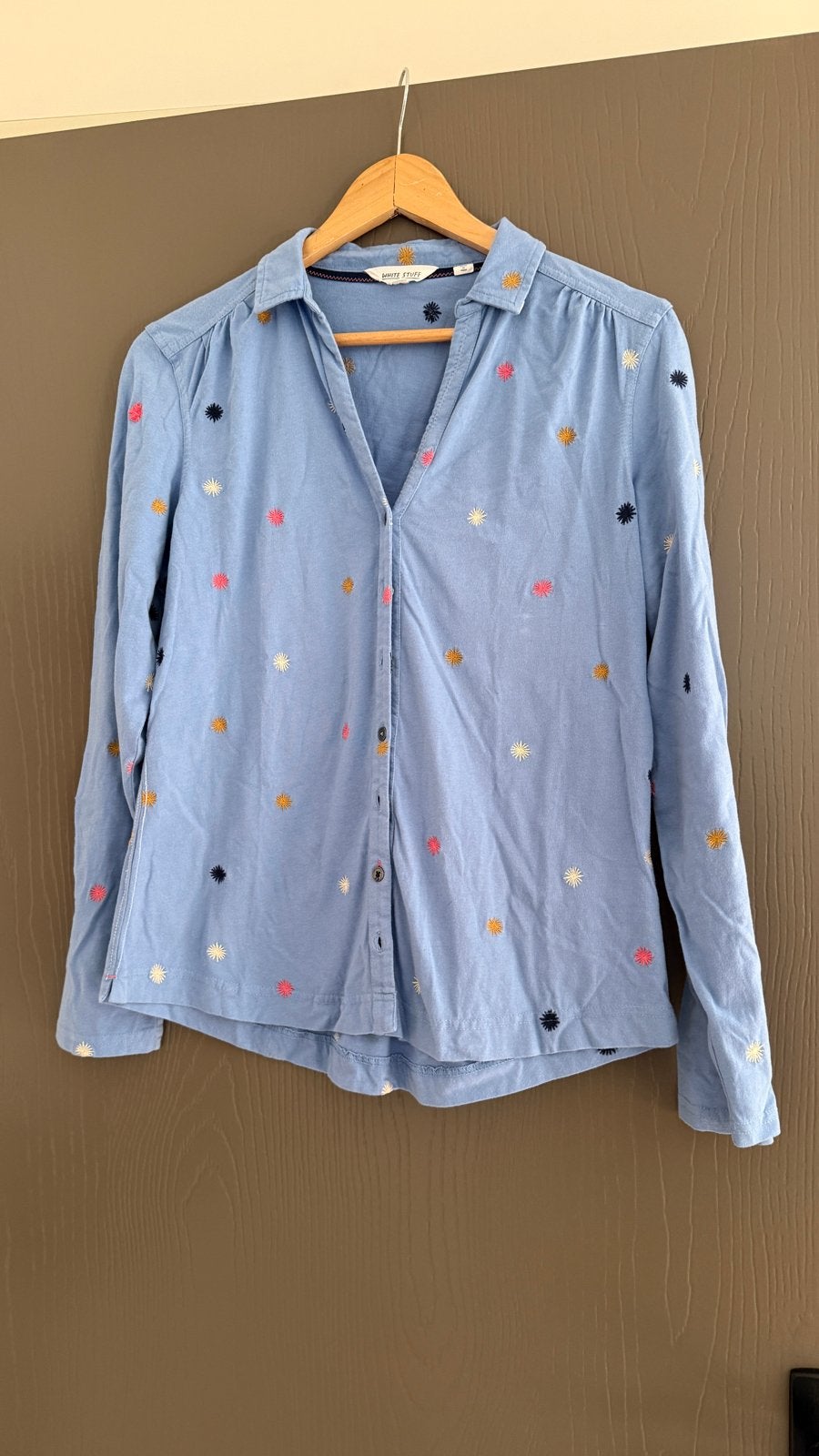 White Stuff blouse met borduursels - Maat 42 (L), Kleding | Dames, Ophalen of Verzenden, Zo goed als nieuw, Maat 42/44 (L), Blauw
