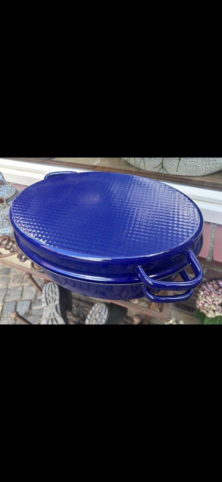 emaille braadpan ovaal, Ophalen
