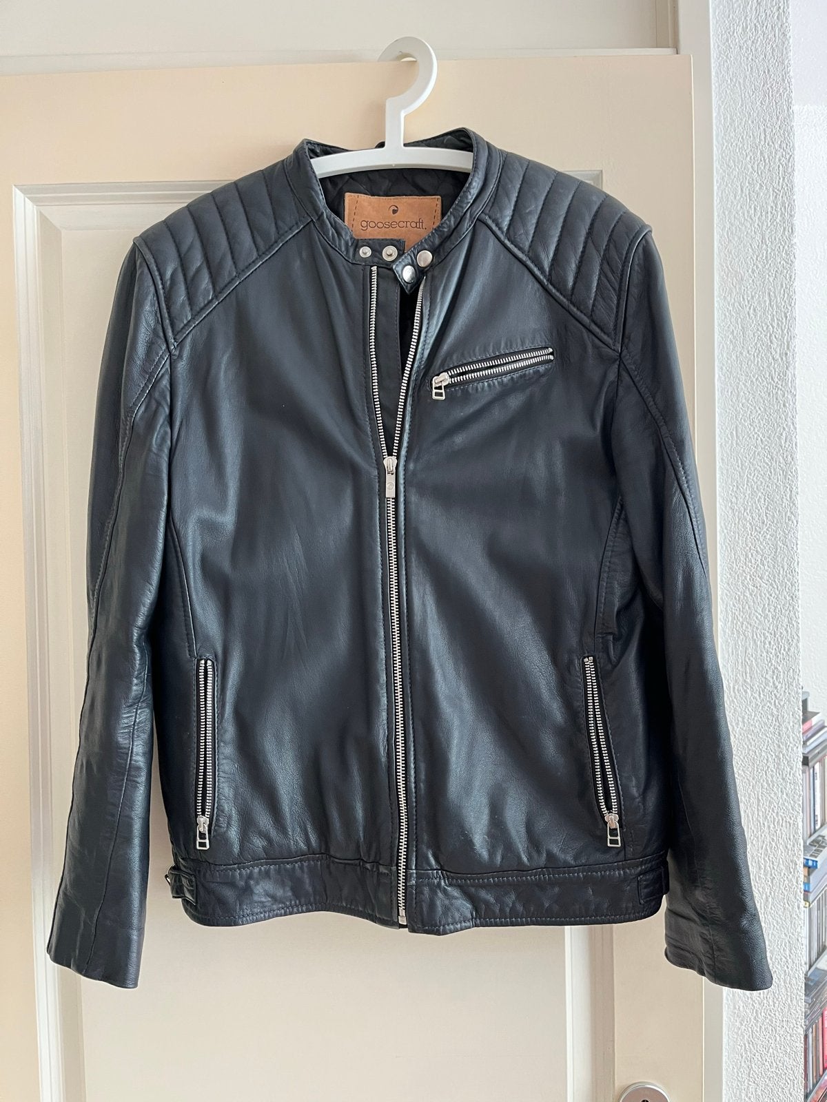 Goosecraft Leren Bikerjack Zwart - Maat XL, Ophalen of Verzenden, Zo goed als nieuw, Maat 56/58 (XL), Zwart