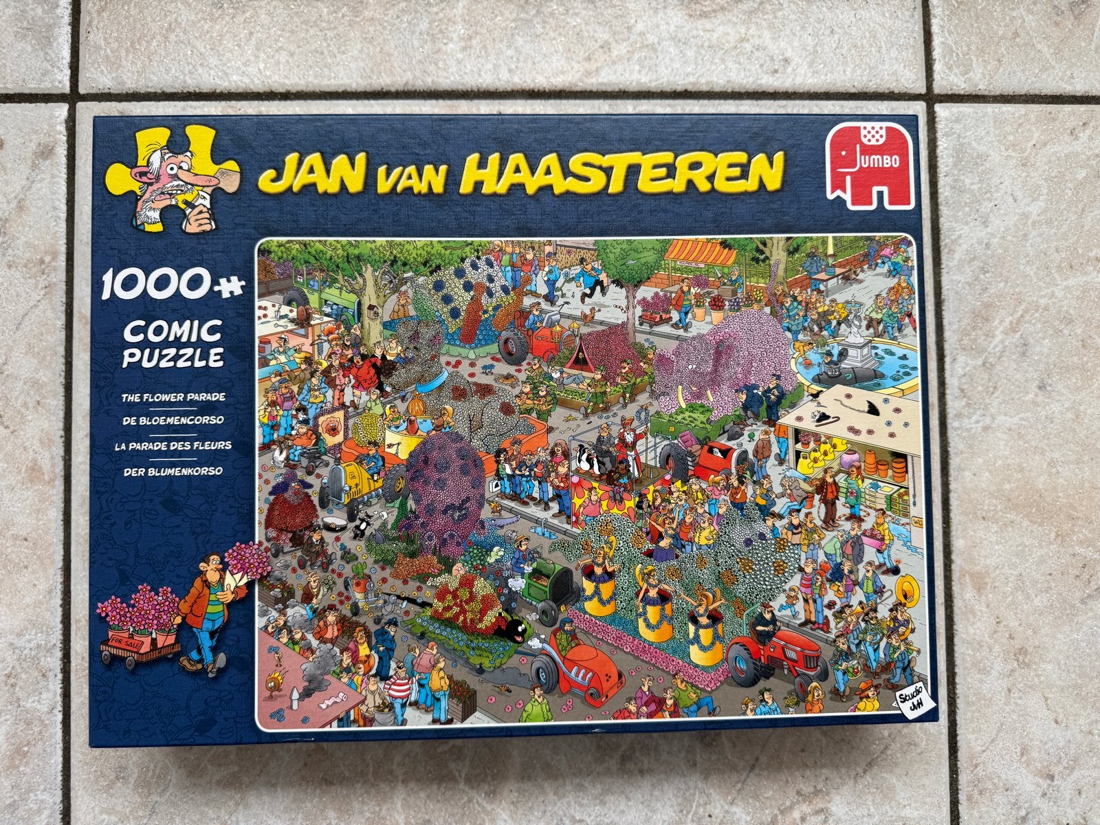 Jan van Haasteren De Bloemencorso 1000+ stukjes puzzel, Ophalen of Verzenden, 500 t/m 1500 stukjes, Zo goed als nieuw, Legpuzzel