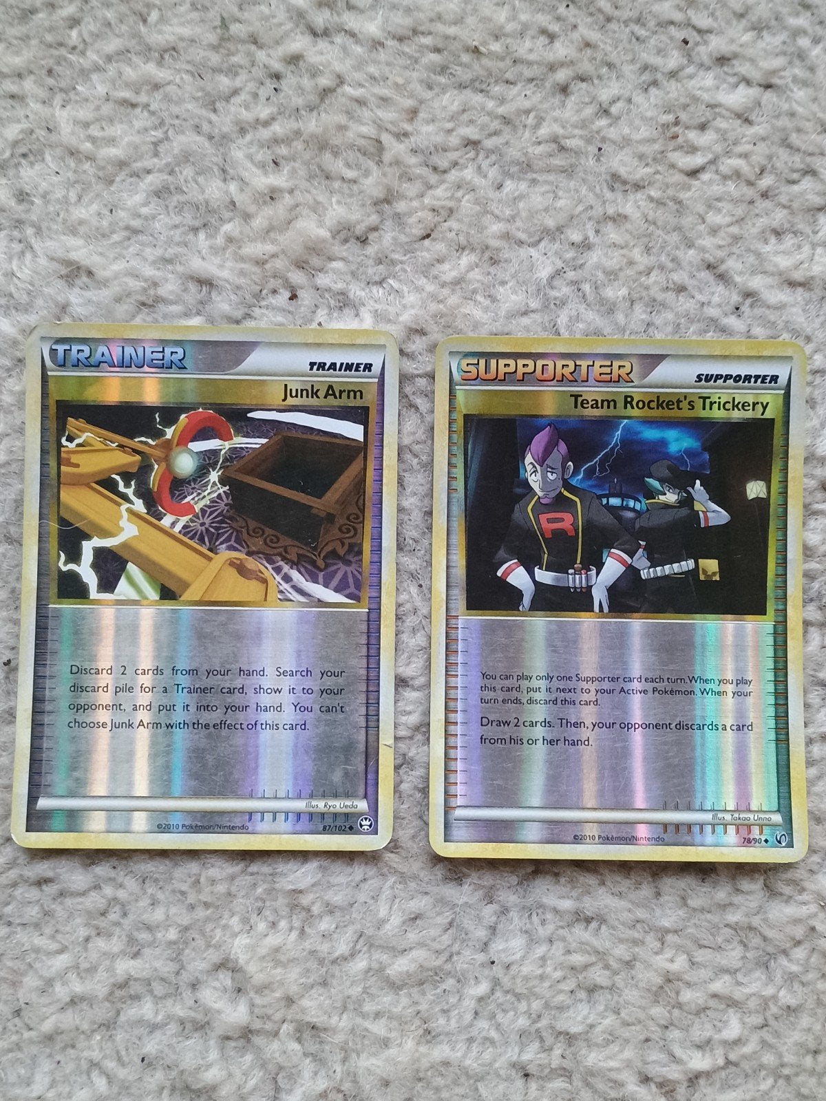 Setje oude reverse holo trainer kaarten, Ophalen of Verzenden, Zo goed als nieuw, Meerdere kaarten, Foil