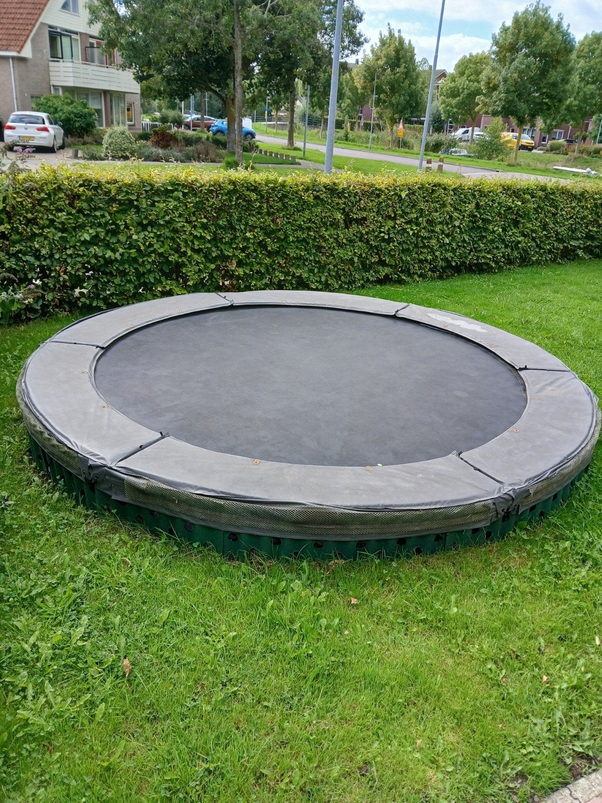 Gratis Grote ronde ingegraven trampoline 3 meter doorsnede, Ophalen, Gebruikt