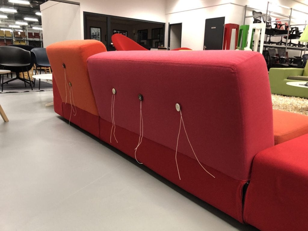 Vitra Polder Sofa XL Bank Rood Stof, Huis en Inrichting, Niet ingevuld, Zo goed als nieuw, Niet ingevuld, Niet ingevuld