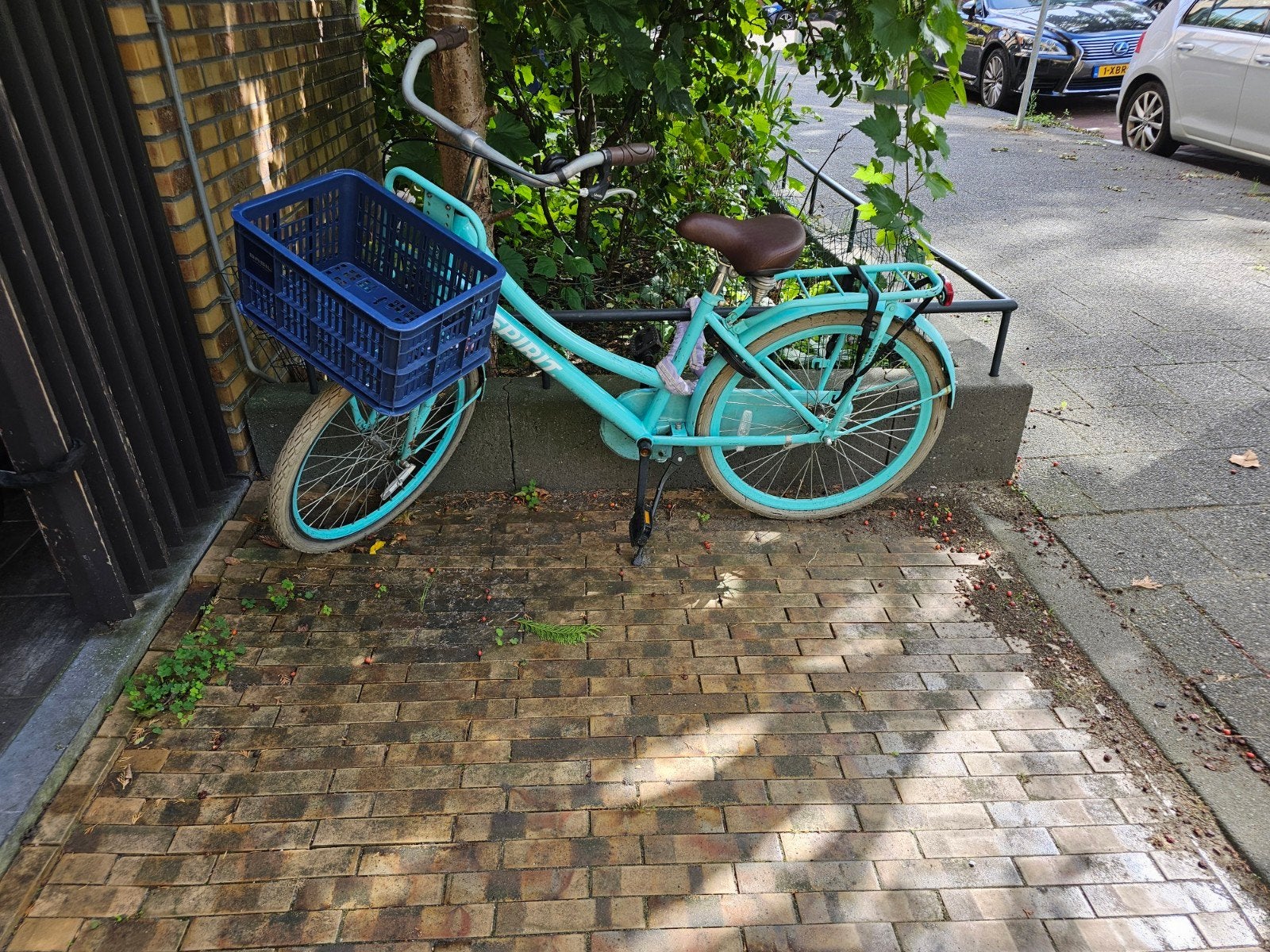 Spirit damesfiets - turquoise met voordrager - vaste prijs, Fietsen en Brommers, Terugtraprem, Gebruikt, 50 tot 53 cm, Ophalen