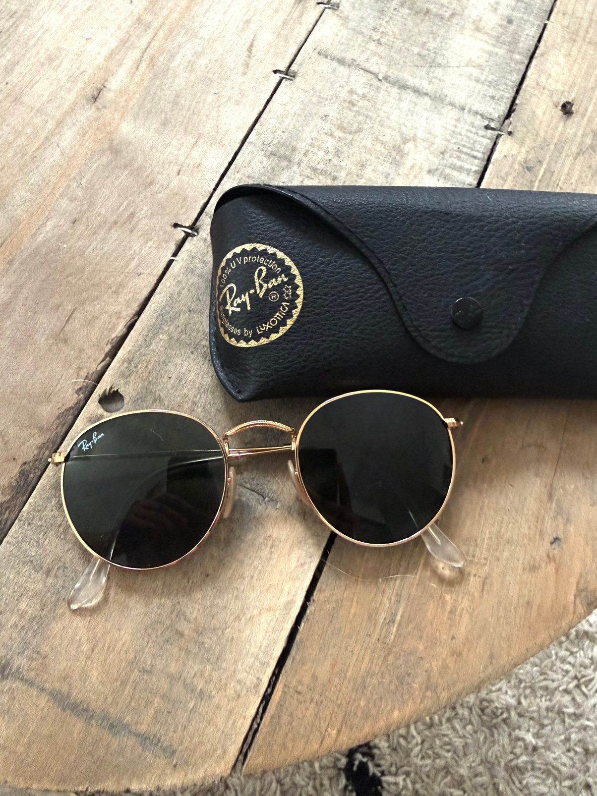Ray Ban RB3447 Round Metal zonnebril, kleur 5002/1 145., Zonnebril, Zwart, Ophalen of Verzenden, Zo goed als nieuw