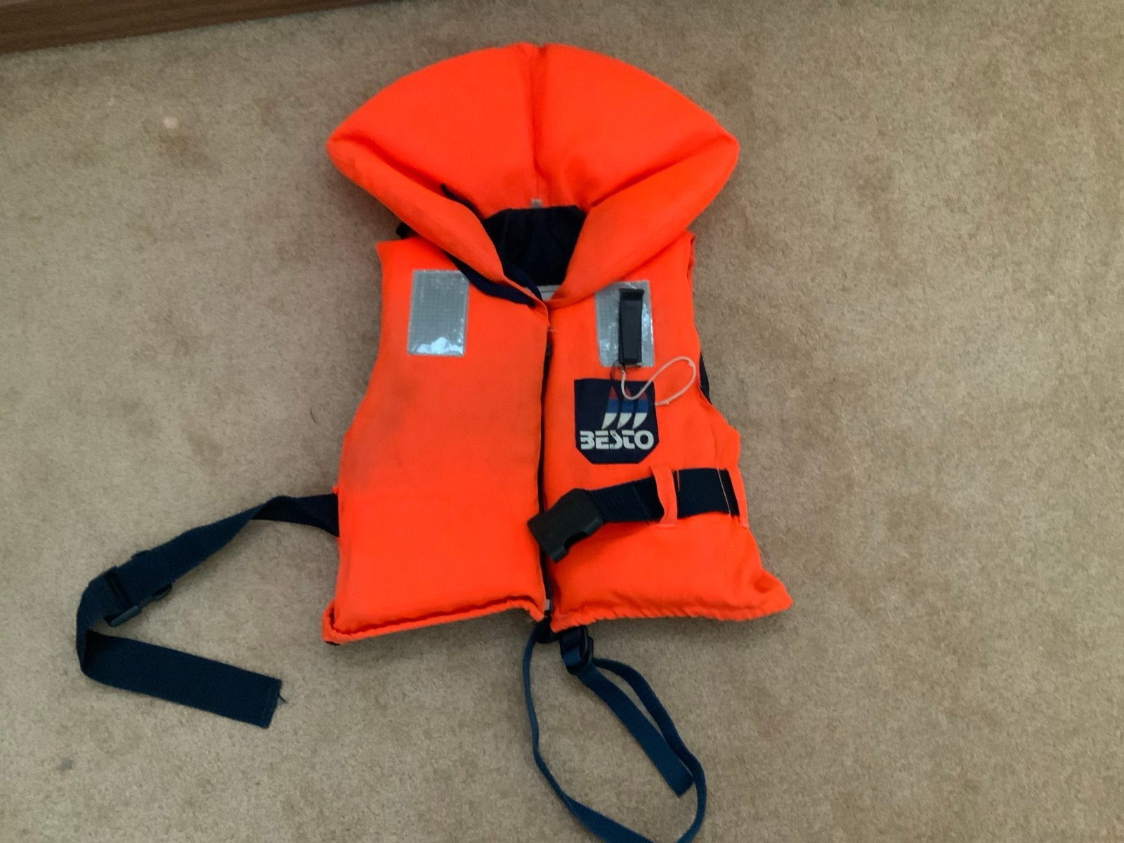 Reddingsvest maat 3 met fluitje - Oranje, Ophalen of Verzenden, Gebruikt, Kind, Reddingsvest of Zwemvest
