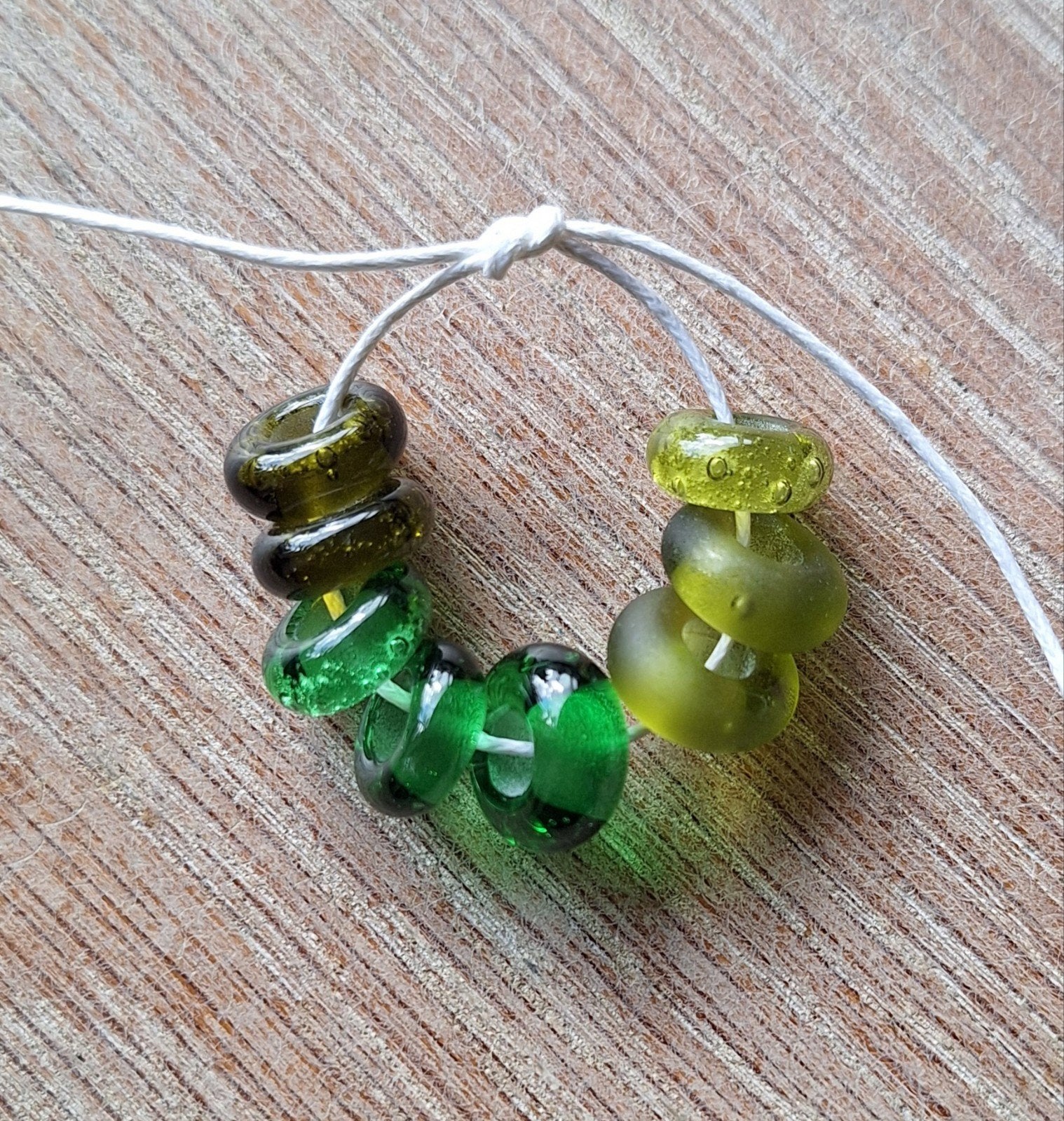 set handgemaakte kralen van gerecycled glas, past op pandora, Verzenden, Nieuw, Kraal