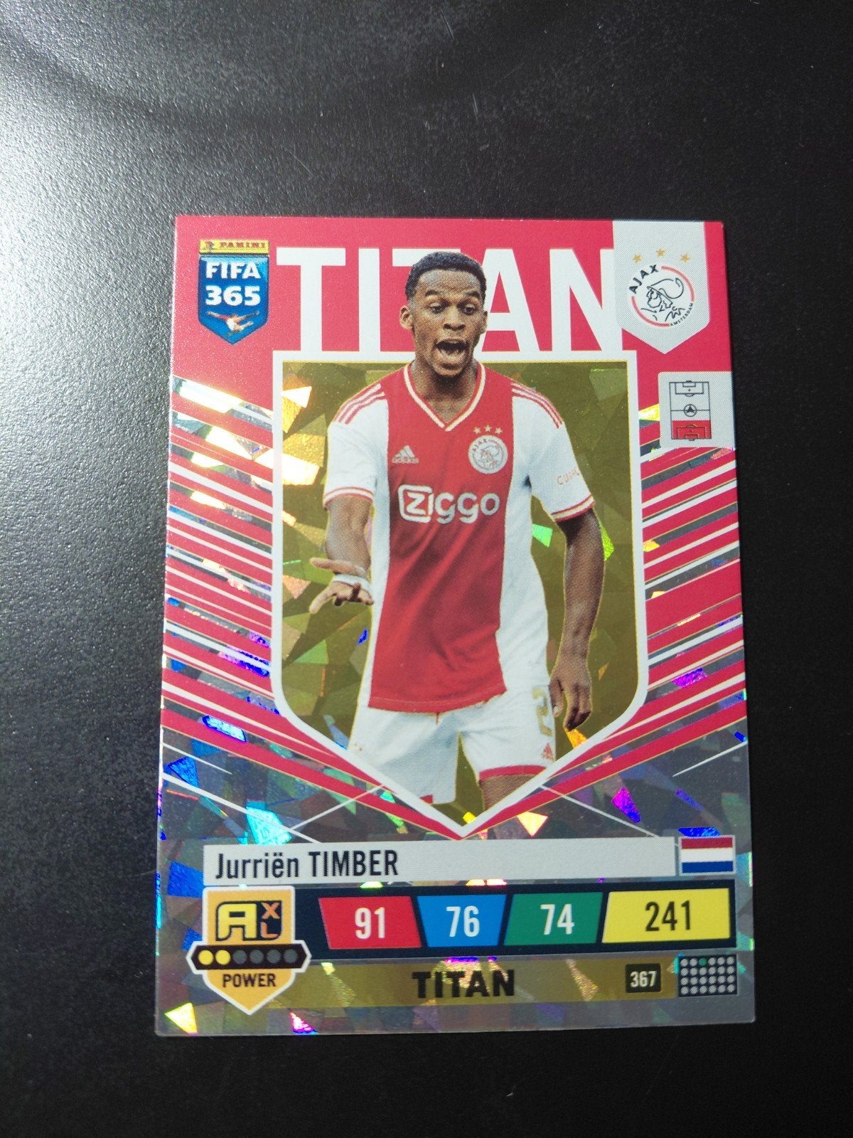 jurrien timber ROOKIE (afc ajax) panini titan, Ophalen of Verzenden, Nieuw, Ajax, Poster, Plaatje of Sticker