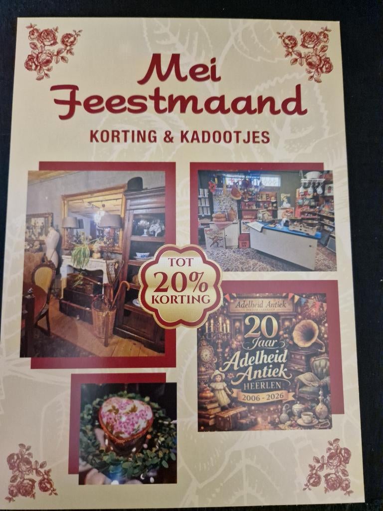 Brocante winkel  FEEST IN MEI, Ophalen of Verzenden