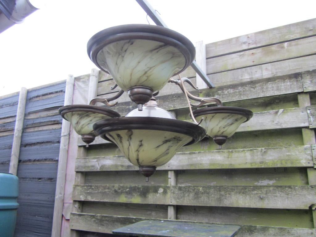 ZEER MOOIE GROTE ART DECO LAMP / KROONLUCHTER, Ophalen, Gebruikt, ART DECO