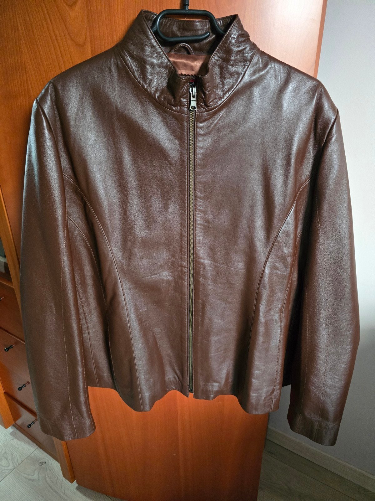 Vitto & Lugo vintage bruine leren jas – Soepel lamsleer, Ophalen of Verzenden, Zo goed als nieuw, Maat 48/50 (M), Bruin