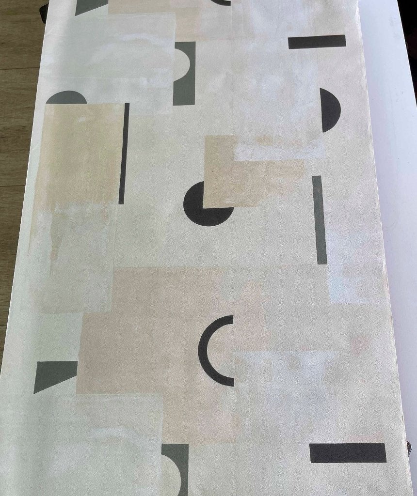 Blueground Concrete Geo behang–modern geometrisch design, Huis en Inrichting, N, N, Beige, Ophalen of Verzenden