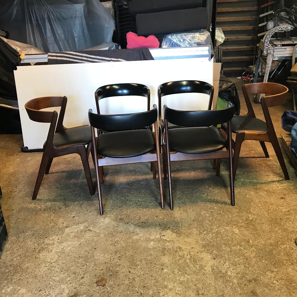 6 Farstrup Kai Kristiansen design vintage stoelen stoel, Huis en Inrichting, Stoelen, Gebruikt, Bruin, Ophalen of Verzenden, Nvt
