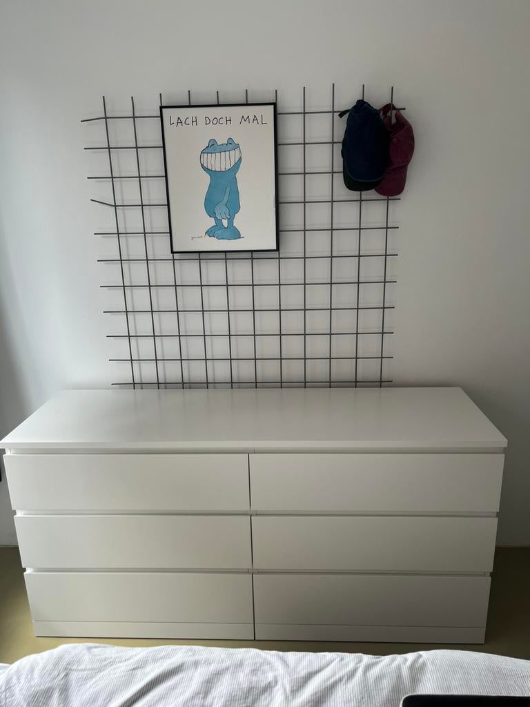 IKEA Malm Ladekast Wit 6 lades, Huis en Inrichting, Kasten | Ladekasten, Zo goed als nieuw, Minder dan 100 cm, 150 tot 200 cm