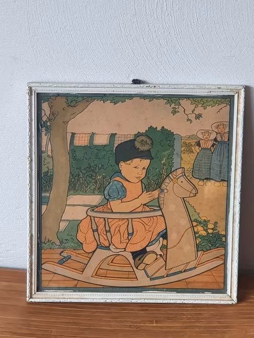 RIE CRAMER (1887-1977) -   MEISJE  KINDERHOBBELPAARD, Antiek en Kunst, Ophalen