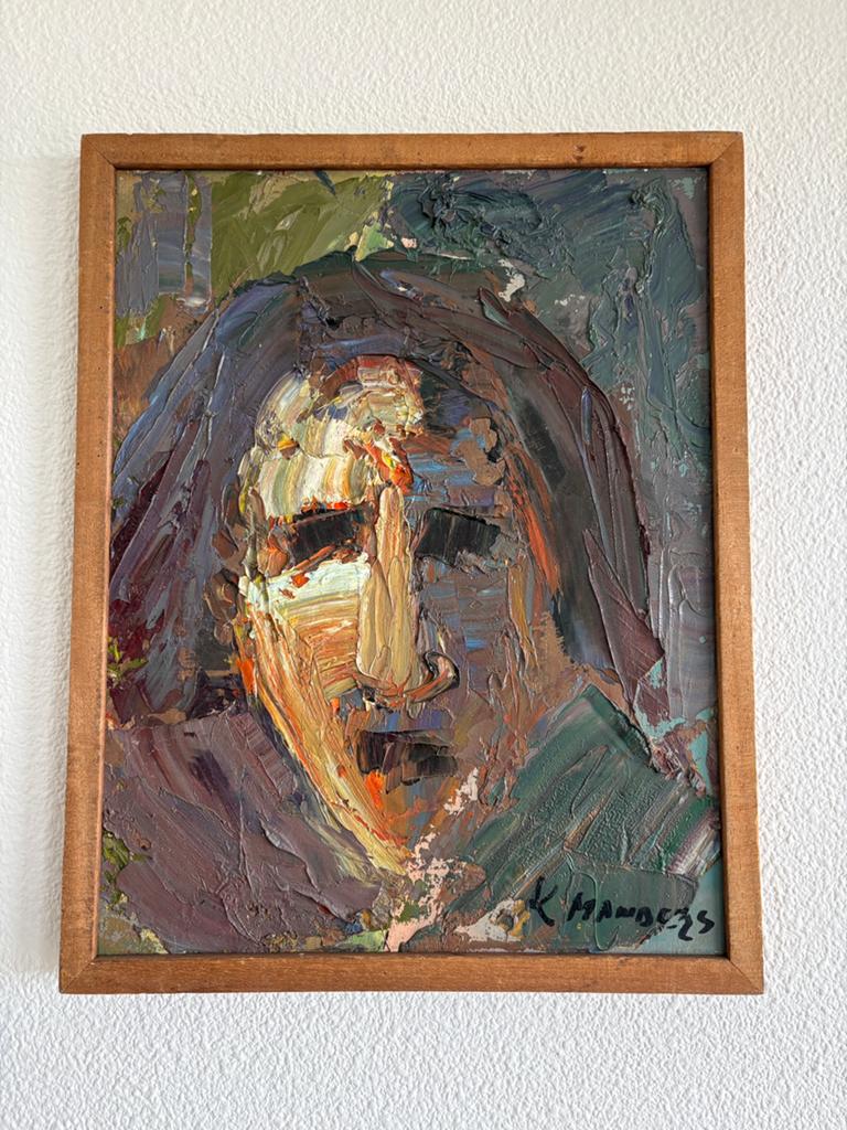 Kees Manders olie op doek, Ophalen of Verzenden