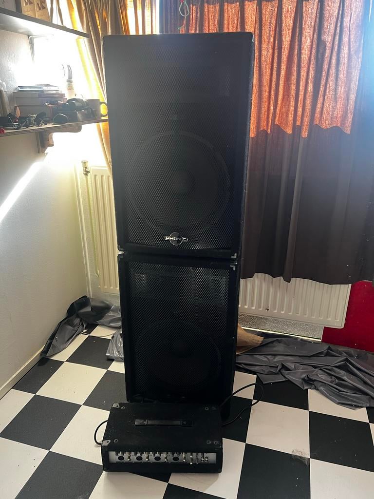 Phonic PA set met versterker en speakers, Ophalen, Gebruikt, Minder dan 500 watt, P.A.