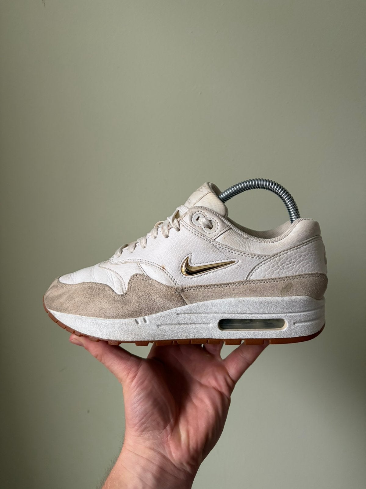 Nike Air Max 1 Jewel Summit White / 38,5, Wit, Ophalen of Verzenden, Sneakers of Gympen, Zo goed als nieuw