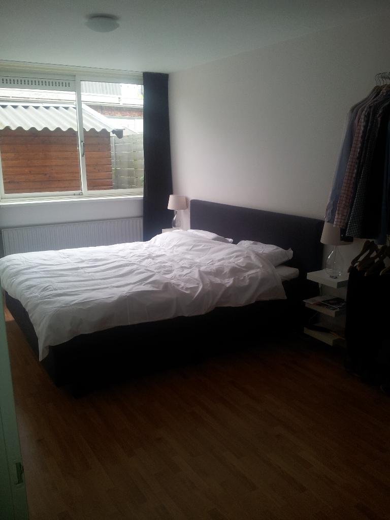 Boxspring, Huis en Inrichting, Slaapkamer | Boxsprings, Ophalen, Gebruikt, Bruin, 210 cm