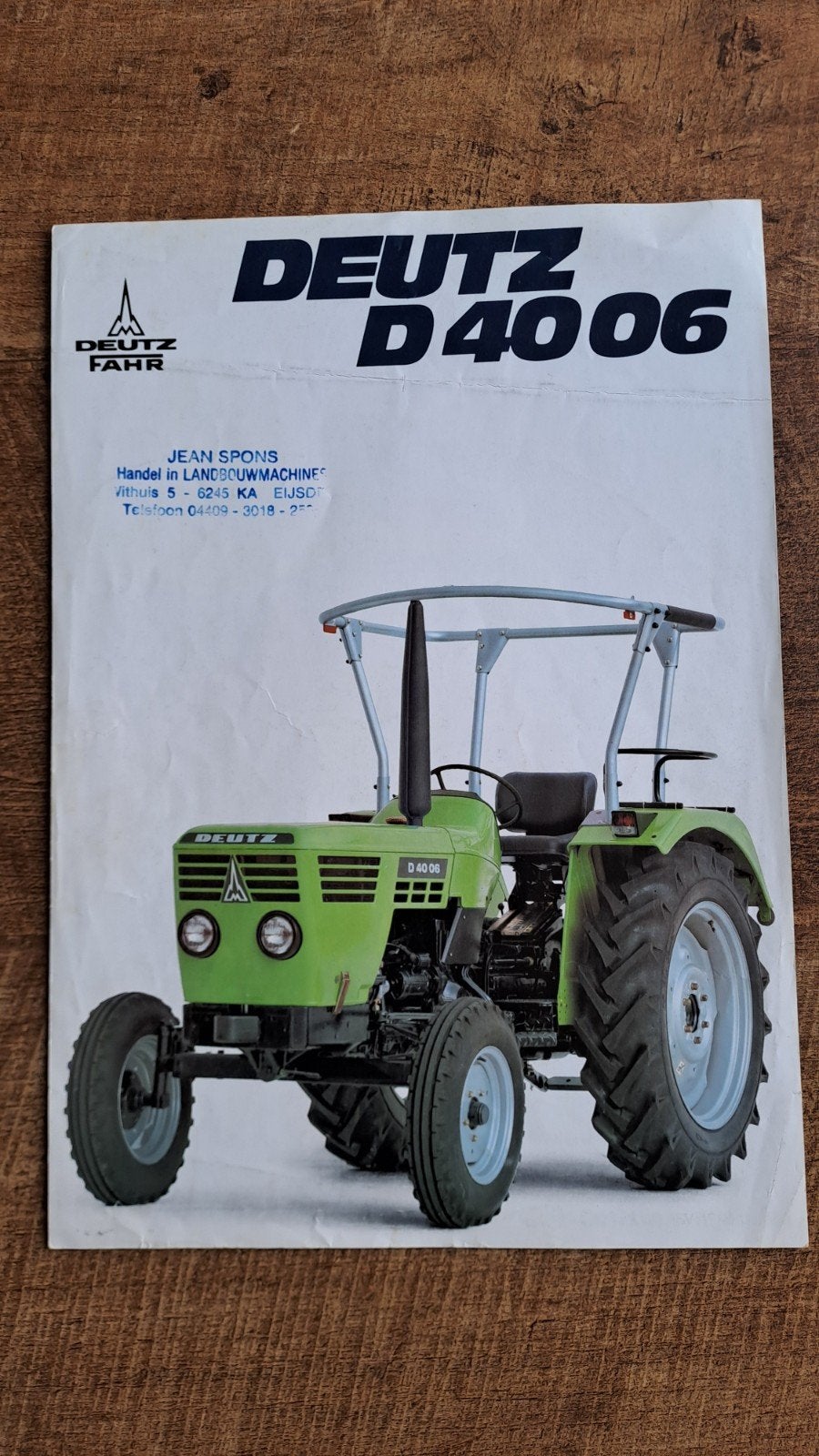folder DEUTZ D 40 06 tractor, trekker, Ophalen of Verzenden, Zo goed als nieuw, Folder