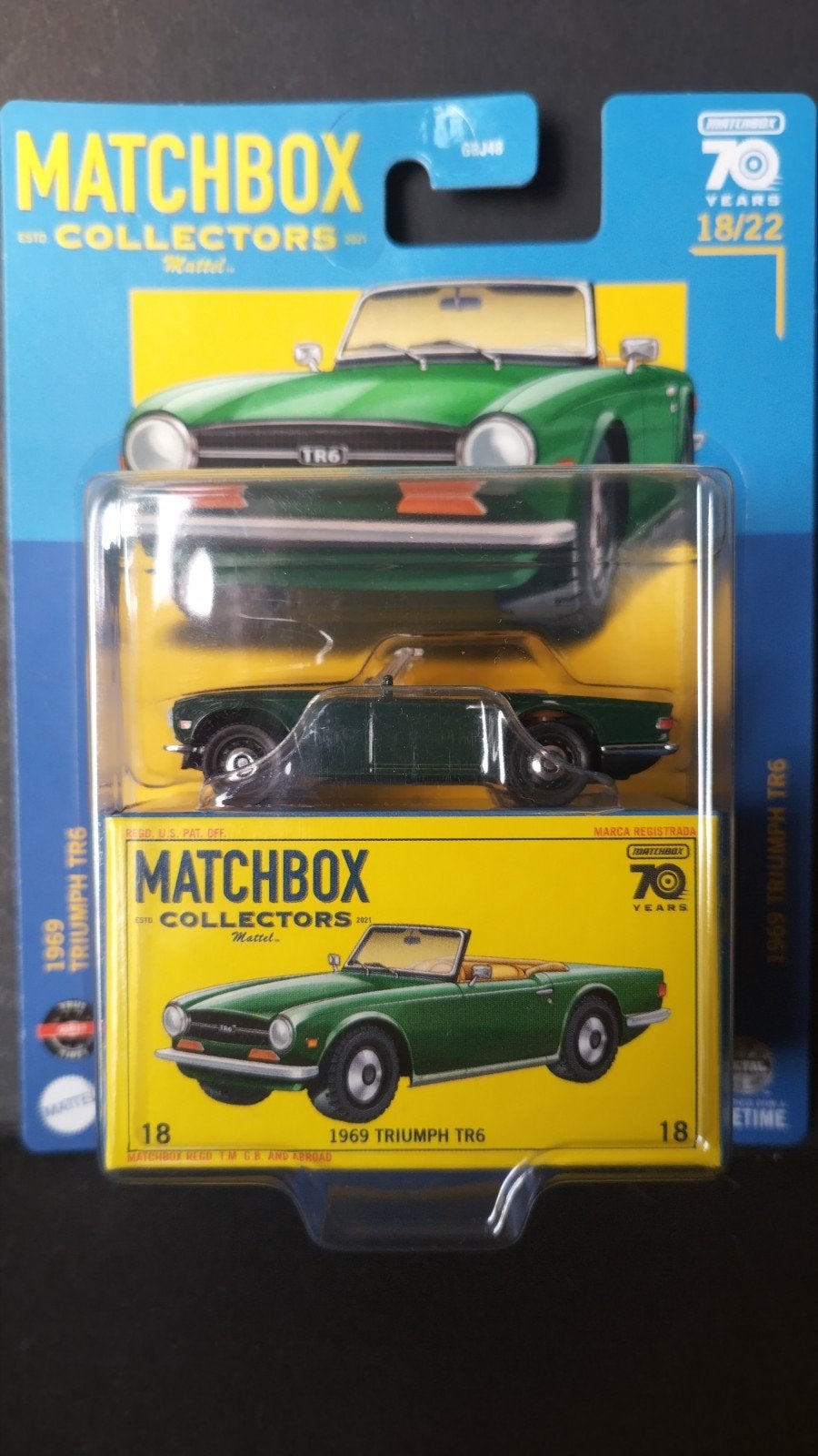 Triumph Tr6 1969 1:64 3inch Matchbox Collectors Pol, Auto, Verzenden, ., Nieuw