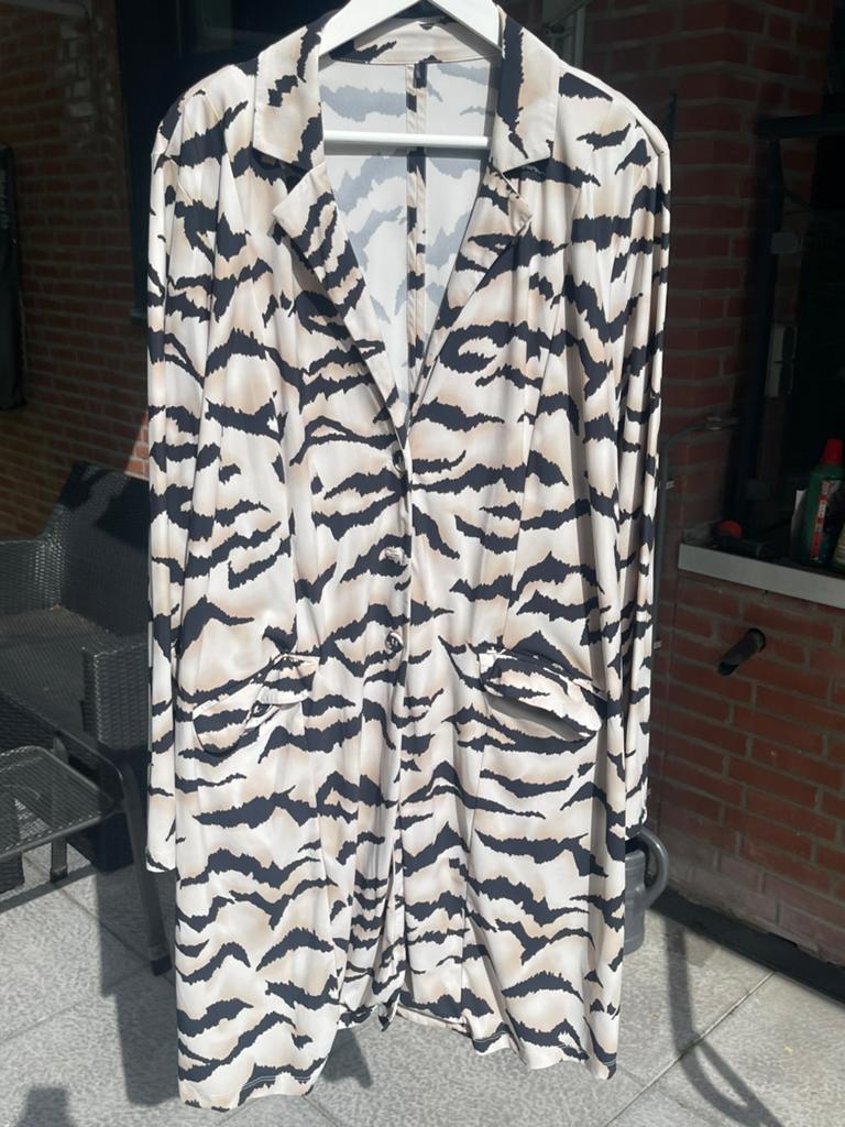 Plus basics plusbasics long blazer maat 50, Verzenden, Gedragen, Beige, Jasje of Colbert