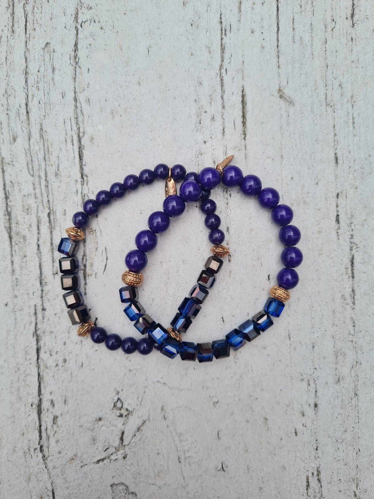 Biba paarsblauwe kralenarmbandjes 3 euro pst nieuw, Paars, Kunststof of Plastic, Nieuw, Ophalen of Verzenden