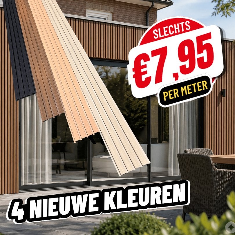 COMPOSIET GEVELBEKLEDING - DUMPPRIJS! €7,95 p/m | OP=OP, Ophalen, Nieuw, Overige materialen, 20 tot 50 mm
