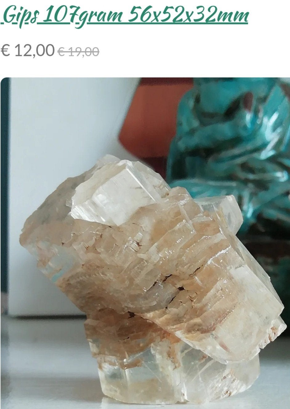 Gips 107 gram 56mm, Ophalen of Verzenden, Mineraal