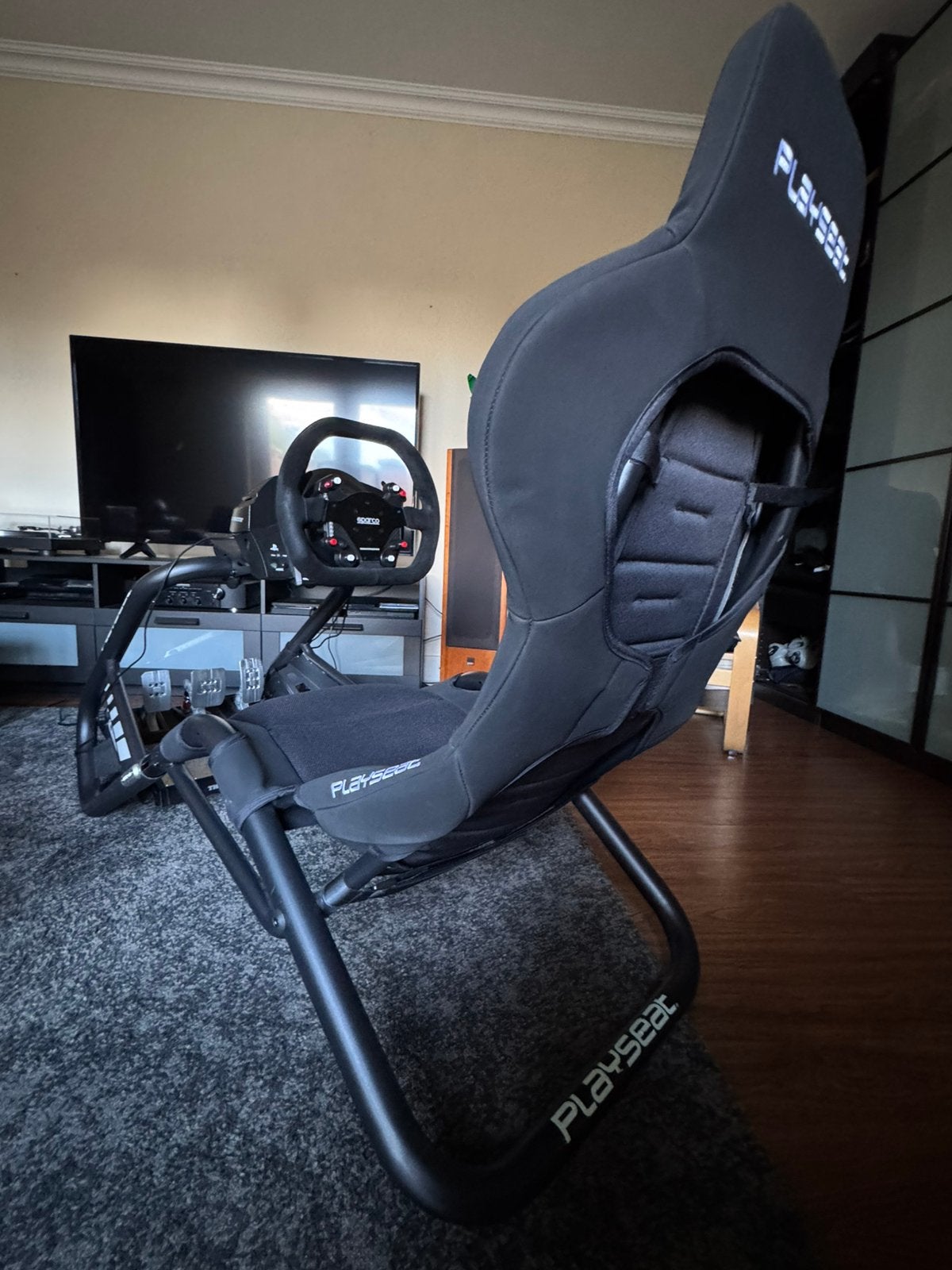 Playseat trophy + Thrustmaster T300 RS GT (T-LCM pedals), Ophalen, Racestoel, PlayStation, Zo goed als nieuw