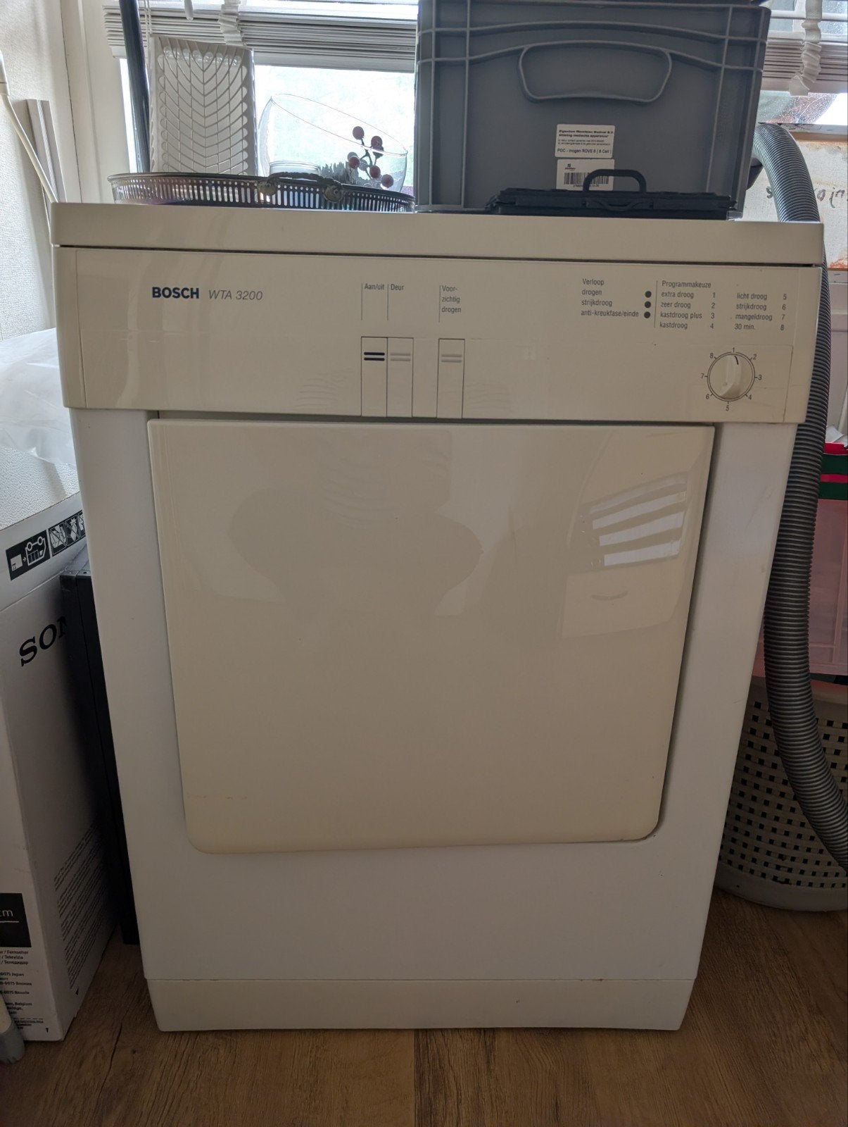 Bosch WTA 3200 Luchtafvoerdroger - 60 cm breed, Ophalen, Gebruikt, Voorlader, Luchtafvoer