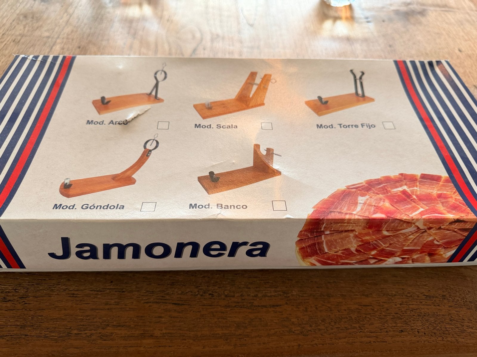 Jamonera ham houder - Nieuw in doos, Overige typen, Hout, Nieuw, Ophalen of Verzenden