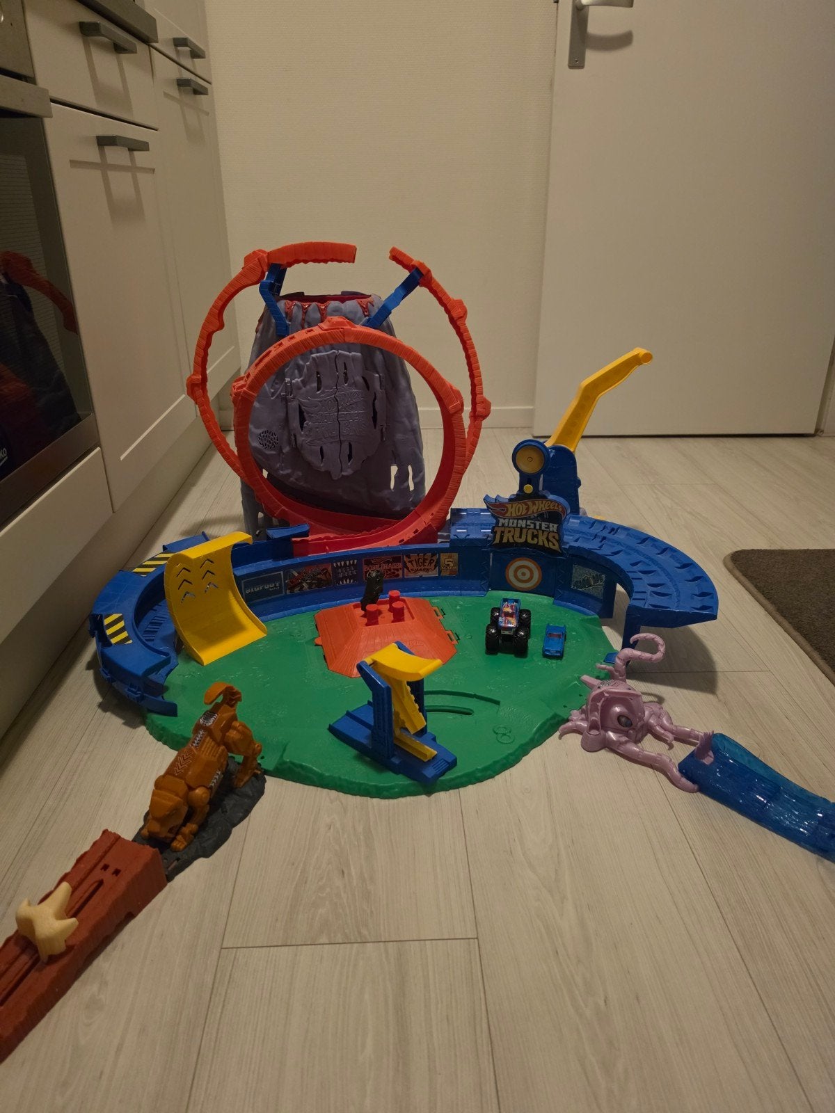 Hot wheels monster truck speelset, Racebaan, Ophalen of Verzenden, Zo goed als nieuw, Hot Wheels