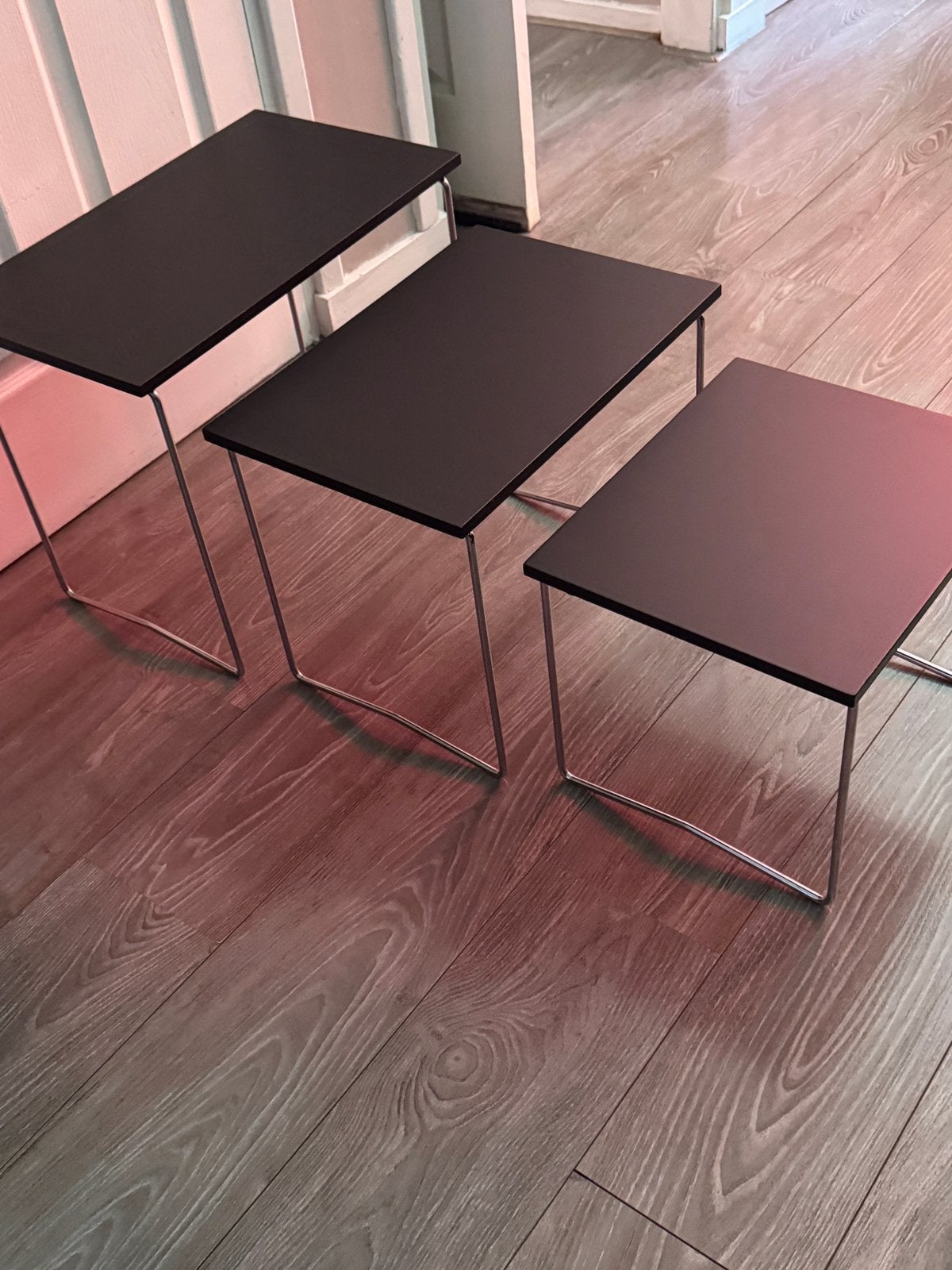 Vintage: mimiset - 3 delig - Chroom/Zwart - (Brabantia '70), Ophalen, Minder dan 55 cm, Gebruikt, Metaal of Aluminium