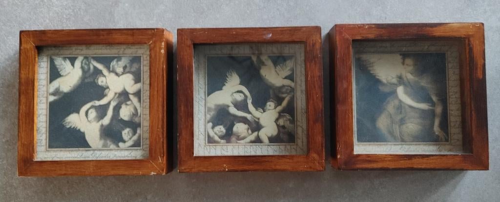 3 orginele Sid Dickens cherubijn prenten, Antiek en Kunst, Ophalen of Verzenden