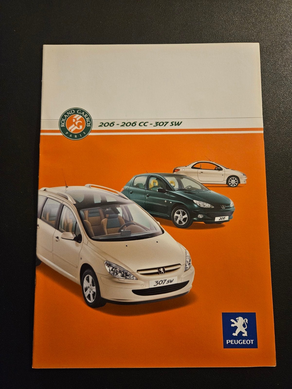 Brochure Peugeot 206, 206 CC, 307 SW Roland Garros 2004, Ophalen of Verzenden, Zo goed als nieuw, Peugeot