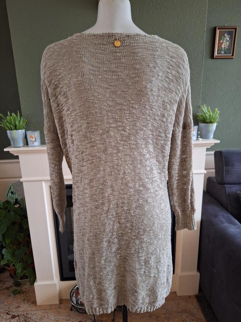 Nana Nucci beige bruin cardigan vest valt groot 34 0 38 M, Kleding | Dames, Maat 38/40 (M), Verzenden, Beige, Zo goed als nieuw